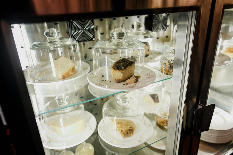 Desserts in a fridge 